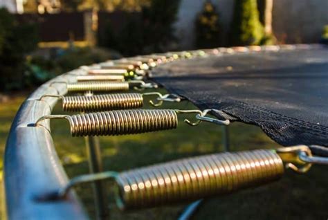 sheet supported by springs in a metal frame|How trampoline is made .